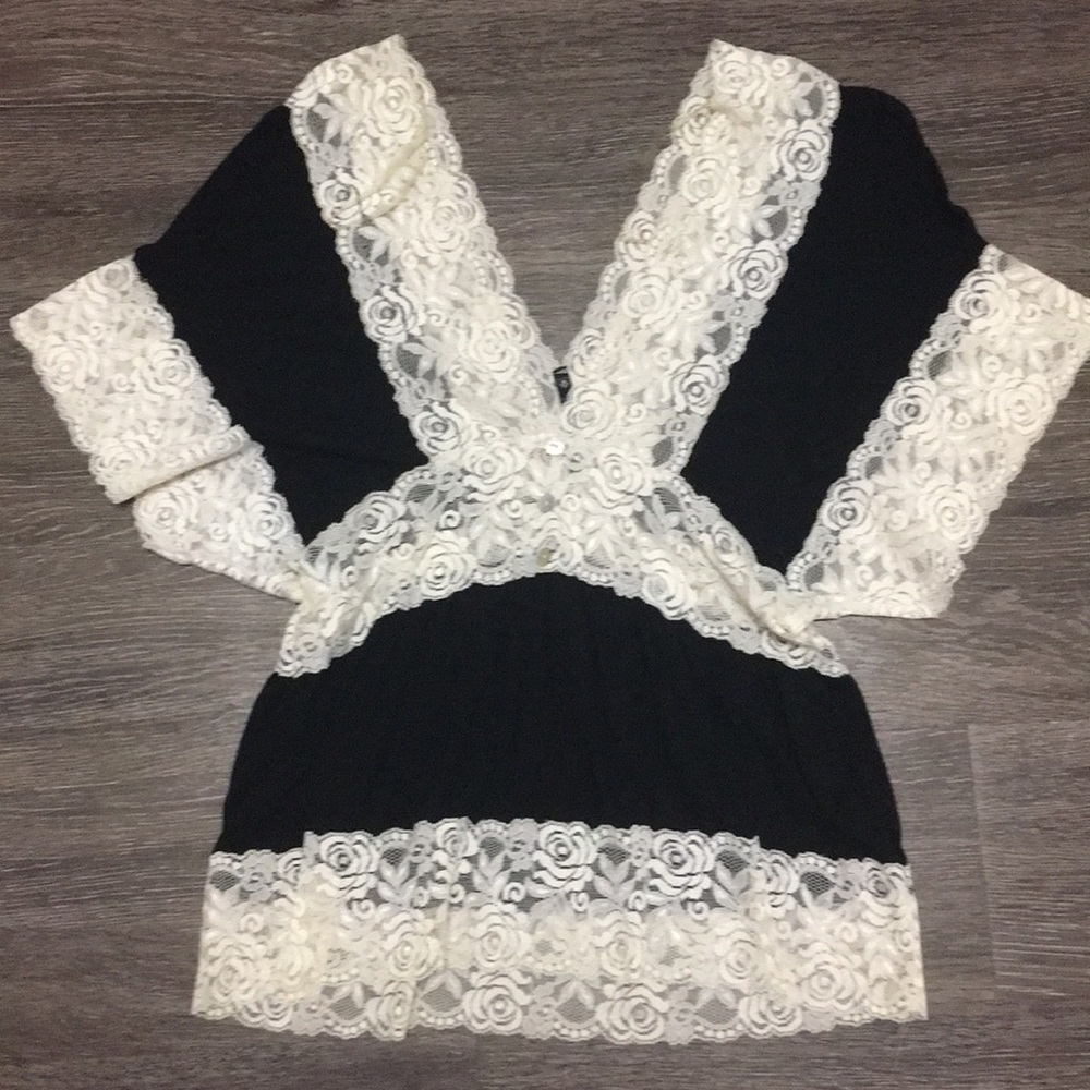 Black short sleeve blouse
